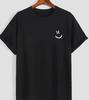 Men Cotton White T-Shirt with Joyful Face Print - Minimalist Round Neck Short Sleeve Casual Casual Attire  T Shirts