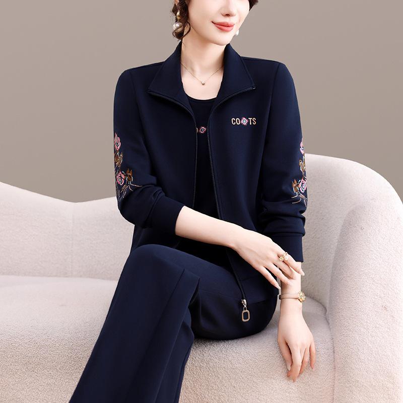 Women's Casual Sportswear: Spring/Autumn Loose Hoodie, Long Pants, Outdoor Jogging/Fitness Three-Piece Set