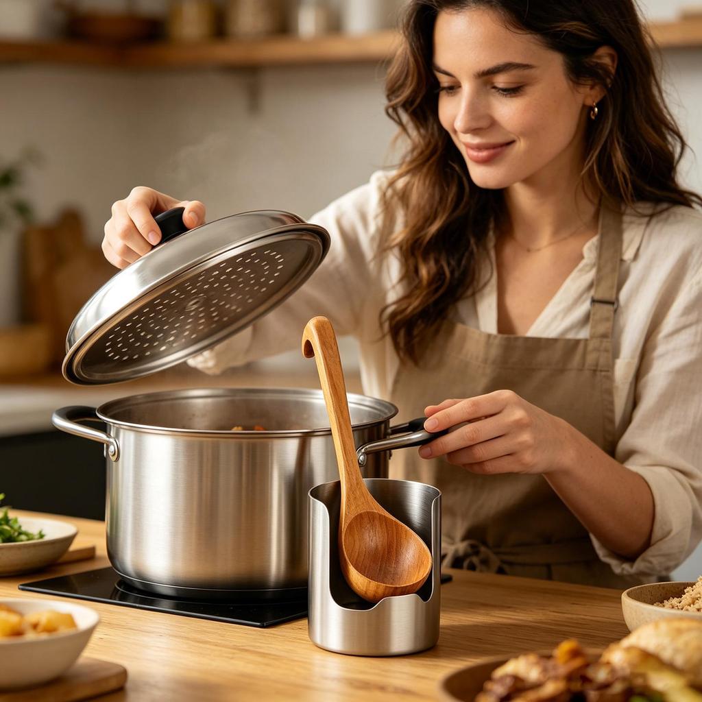Stainless Steel Spoon Holder Colander Chopsticks Tray Kitchen Spoon Tray Buffet Spatula Tray Rack for Chopping Board Stove