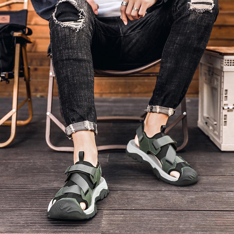 Hot Sale Summer Men's Sandals Outdoor Non-slip Men's Beach Sandals Handmade 2024 New Leather Men's Shoes Fashion Men Sneakers