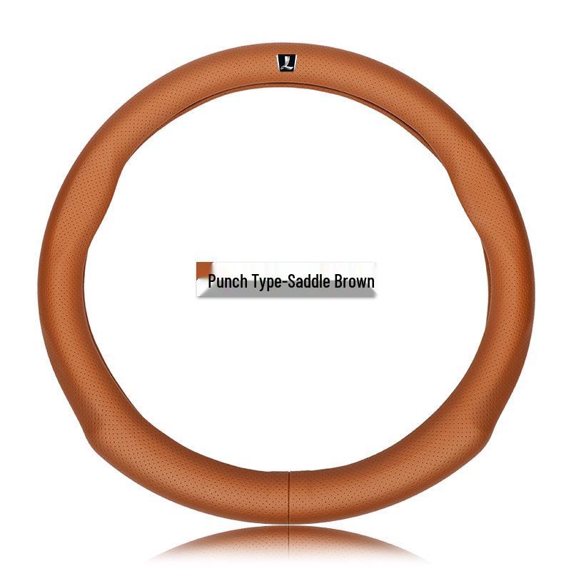 Genuine Leather Luxgen Steering Wheel Cover - Universal Fit for U6, Big 7, S5, U5, 7MPV, Na 5, Rui 3 Models