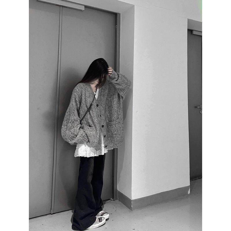 

Серое женское пальто Мягкий клейкий нарядный кардиган-свитер Grey XXL [Recommendation 65.00 kg-75.00 kg]]