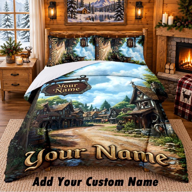 World of Warcraft Custom Name 3Pcs Bedding Set 1 Bed Sheet 2 Pillowcases Bedroom Home Decor