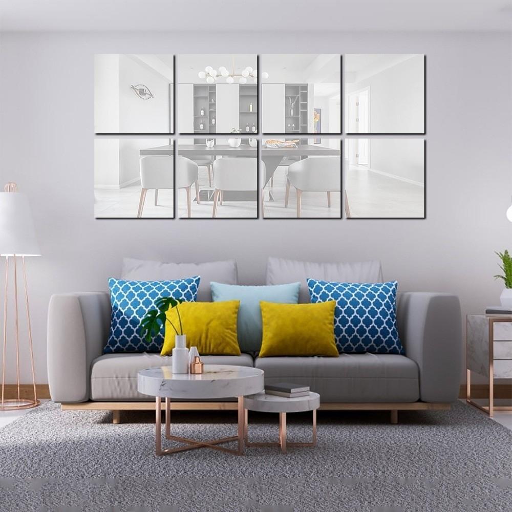 10 pcs Acrylic Self-Adhesive Mirror Shatterproof Glass Stickers Decorative Flexible Mirror Bathroom