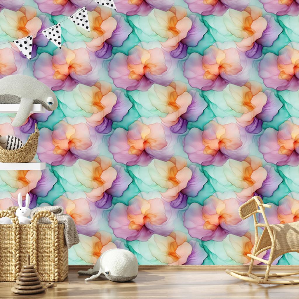 Ink Violet, Peach and Purple Wallpaper 50x1000