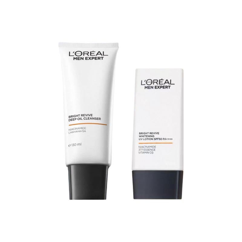 Loreal Paris Brilliant Whitening Absolute Skin Care Set - Two-piece set Brilliant Whitening Oil Facial Cleanser 130ml  Brilliant Whitening Correcting