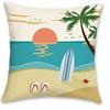 Home Decor Tropical Leaf & Beach Sunset Throw Pillow Covers Pattern Cushion Cover Suitable for Sofa Bedroom Car Pillow Cover