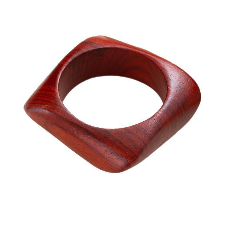 Personality Trendy Cool Exaggerated Wooden Bracelet Literary Retro Square Wood Bracelet Accessories Hand Jewelry Niche High Sense