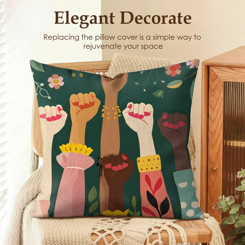 Art City Loneliness Girl Lucky Cushion Cover Natural Linen Organic Fabric DoubleSided Printing Sofa Home Decor Gift Pillow Case