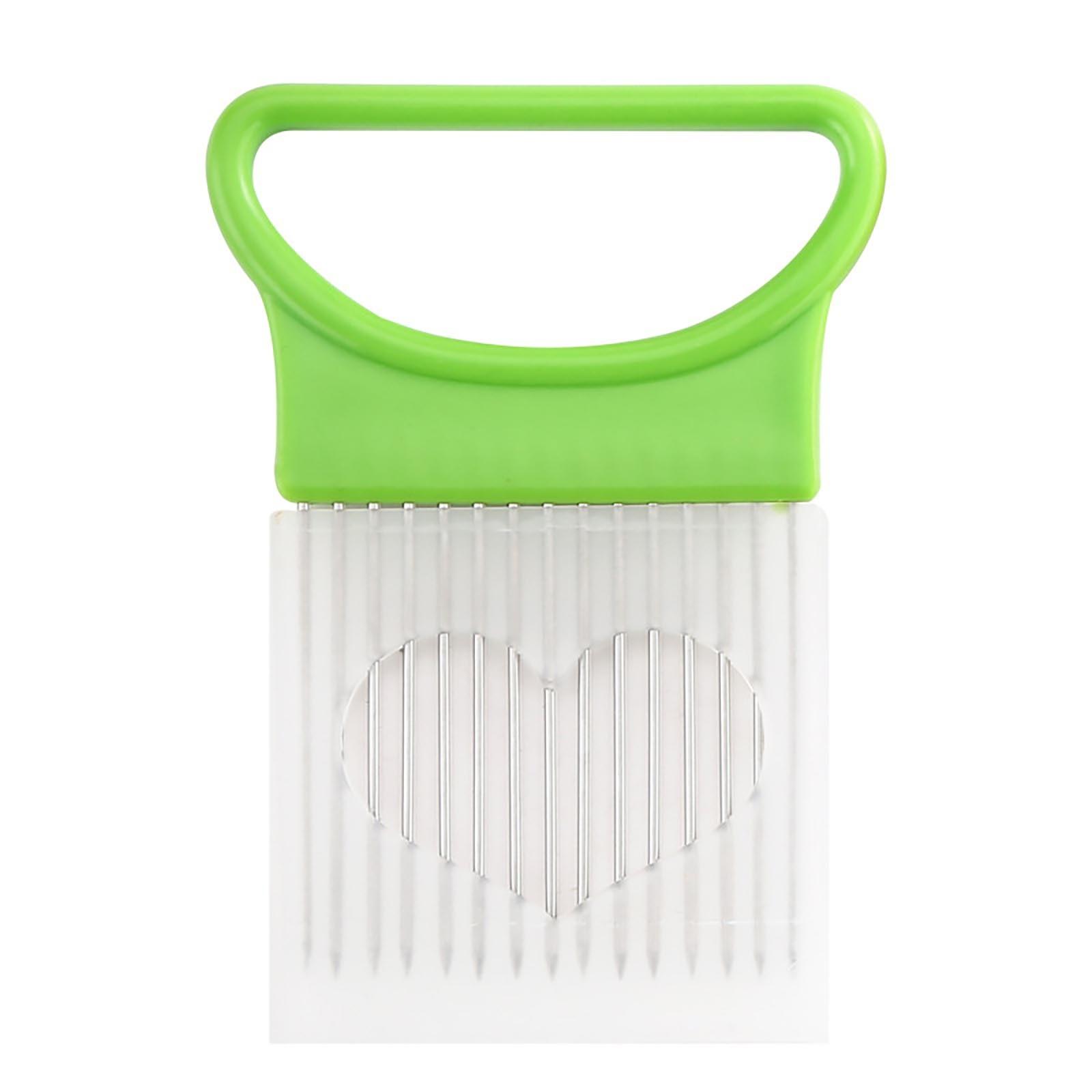 

Пищевые слайсеры, держатель для чистки овощей, ломтерезки, кухонные гаджеты, держатель для кухонной утвари, резак - держатель для овощей из нержавеющей стали, ломтики томатов One Size зелёный