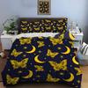 Yellow butterflies with moons stars pattern Bedding Set for Kids Luxury Gift 3pcs Digital Print Comforter Set Soft Comfortable