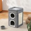 Pet Cat House Large Cat Bed Four Season Universal Double Layered Cats With Fluffy Ball Hanging Cube Beds For Large Kitten Indoor