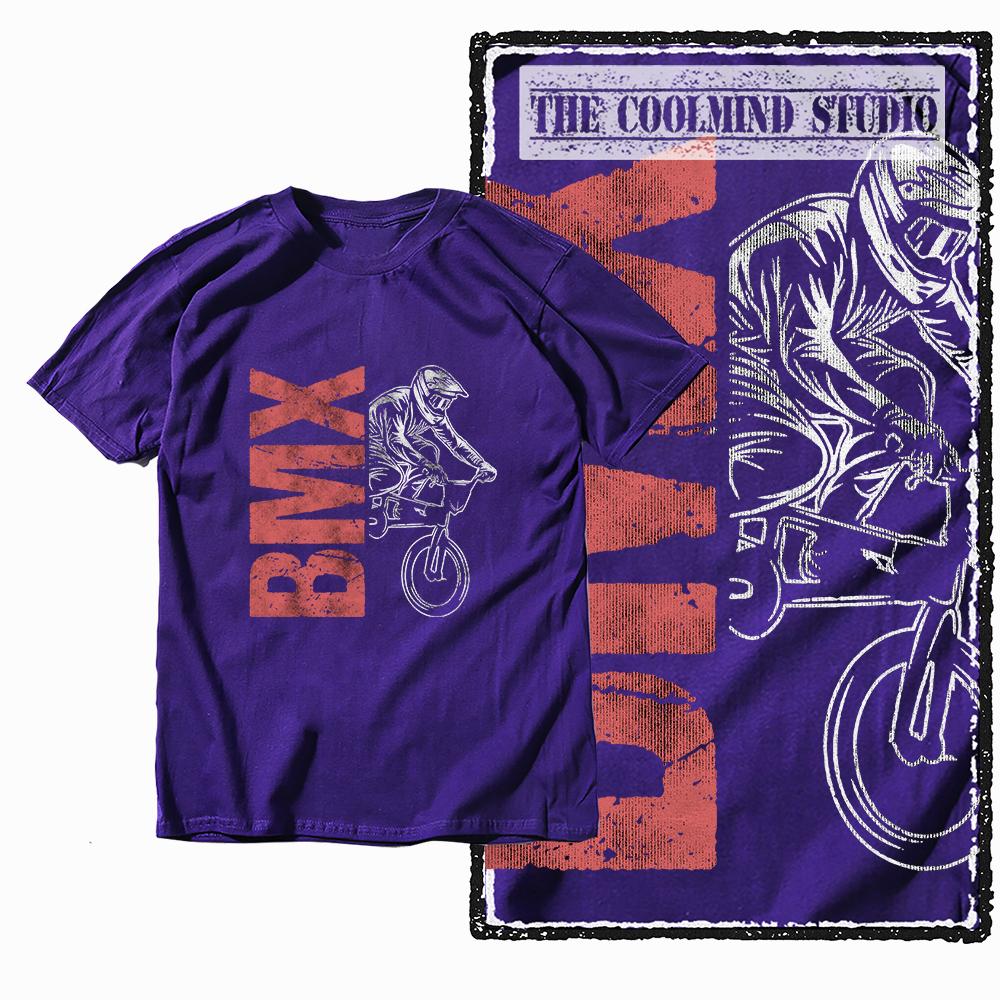 Coolmind Z1119 R 100% Cotton bMX  Graphic Men T Shirt Cotton Streetwear Retro Tshirt for Men Tee Shirt