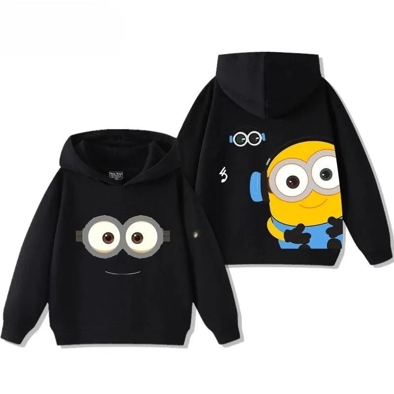 Minion Double-Sided Printed Children's Sweatshirt - Fall/Winter Boys' and Girls' Outdoor Loose Comfortable Hooded Top