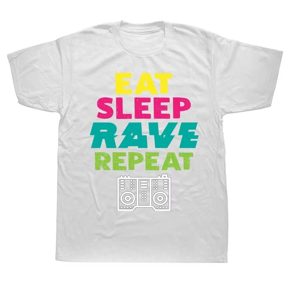 Techno Rave T Shirt Dj Electronic Dance Music Summer Graphic Cotton Streetwear Short Sleeve Birthday Gifts T-shirt Mens Clothing