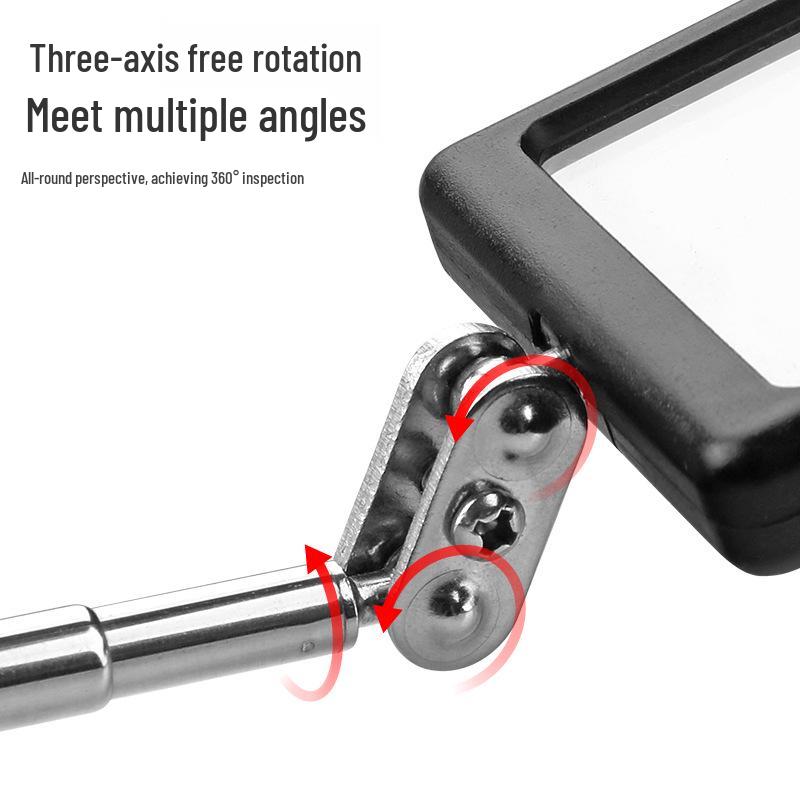Telescopic Foldable Universal Endoscope Inspection Mirror with Rearview and Undercarriage Reflector for Welding