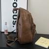 Sac à dos rétro en cuir PU Grande capacité Sac à dos décontracté pour femme avec plusieurs poches Parfait pour le travail quotidien, l'école et le shopping Sans pendentif