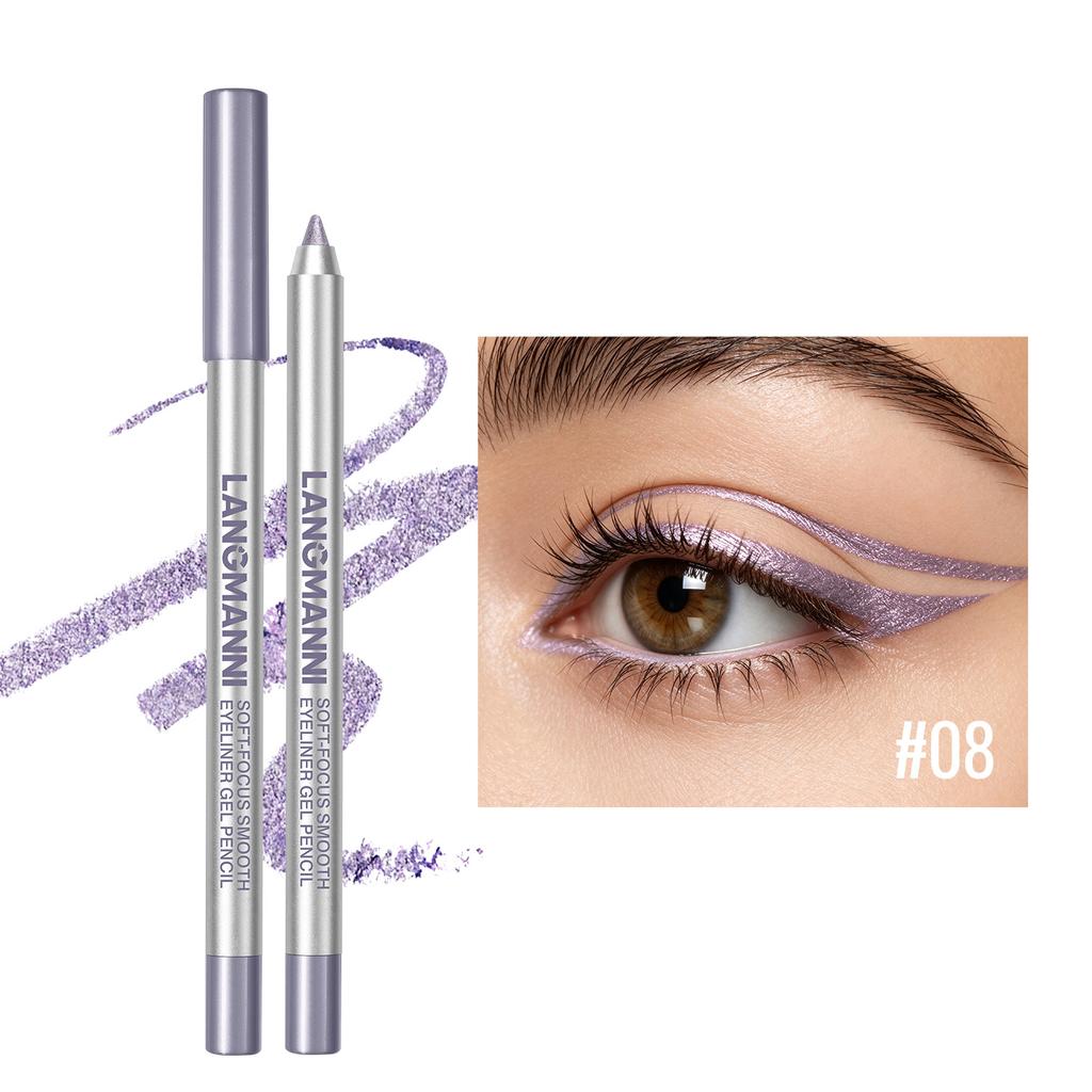 3Pcs Sharpenable Gel Eyeliner Pencil Smooth Matte Shimmer Smudgeproof Waterproof Eye Liner