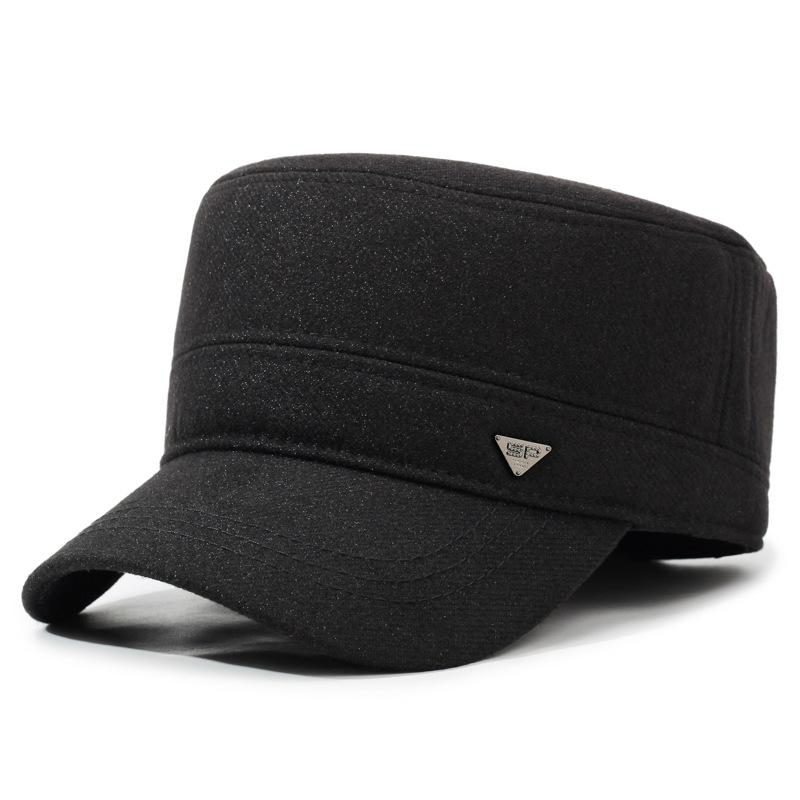 

Шляпа Мужская Зимняя Бейсболка Шапка для Людей Среднего и Пожилого Возраста Уличная Солнцезащитная Шляпа Шляпа с Плоским Верхом чёрный