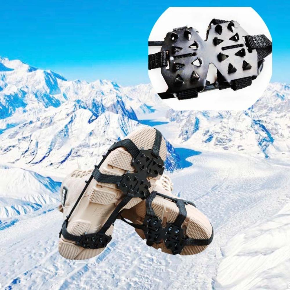 1 Pair M L Crampons Shoes Cover 24 Teeth Anti-Slip Ice Grips Gripper Shoes Boot Hiking Ice Climbing Shoe Spikes Climbing Chain