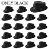 6-48pcs Fedora Hats for Wedding Linen Trilby Hat Bulk Short Brim Sun Hats Favor Party Hats for Adult 20s Costume Gangster M 58cm