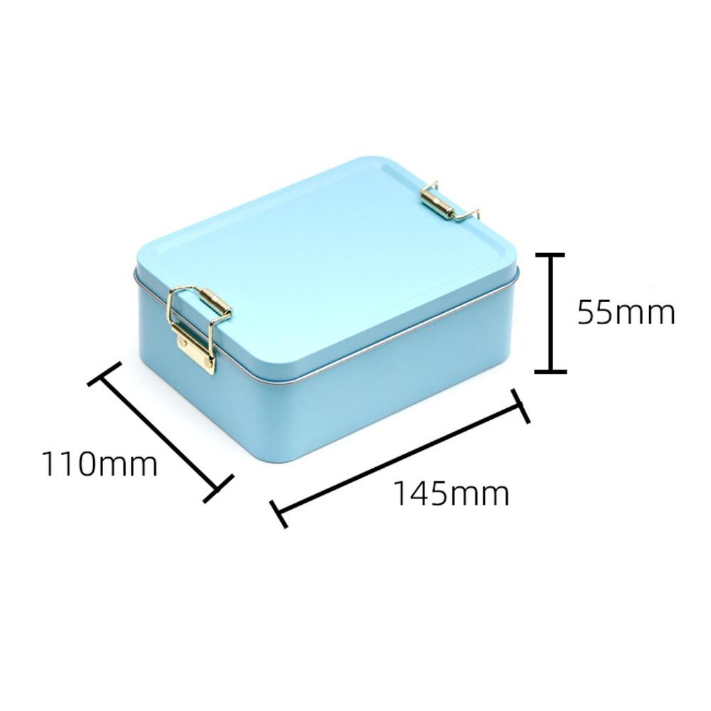 With Lid Tinplate Box Rectangular Shape Durable Material Rectangular Iron Box High Quality With Buckle Metal Storage Box