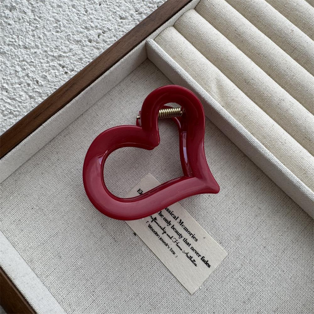 New Year Red Collection: Large Gold Logo Hair Claw—Back of Head Shark Clip Accessory