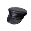 Solid Face Color Slimming  Navy Cap Short Visor Leather Material Supplies Women