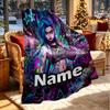 Custom Name Personalized Jinx League of Legends Print Blanket, Home Decor, Bedroom, Sofa, Camping, Couch, Gifts for Birthday Christmas