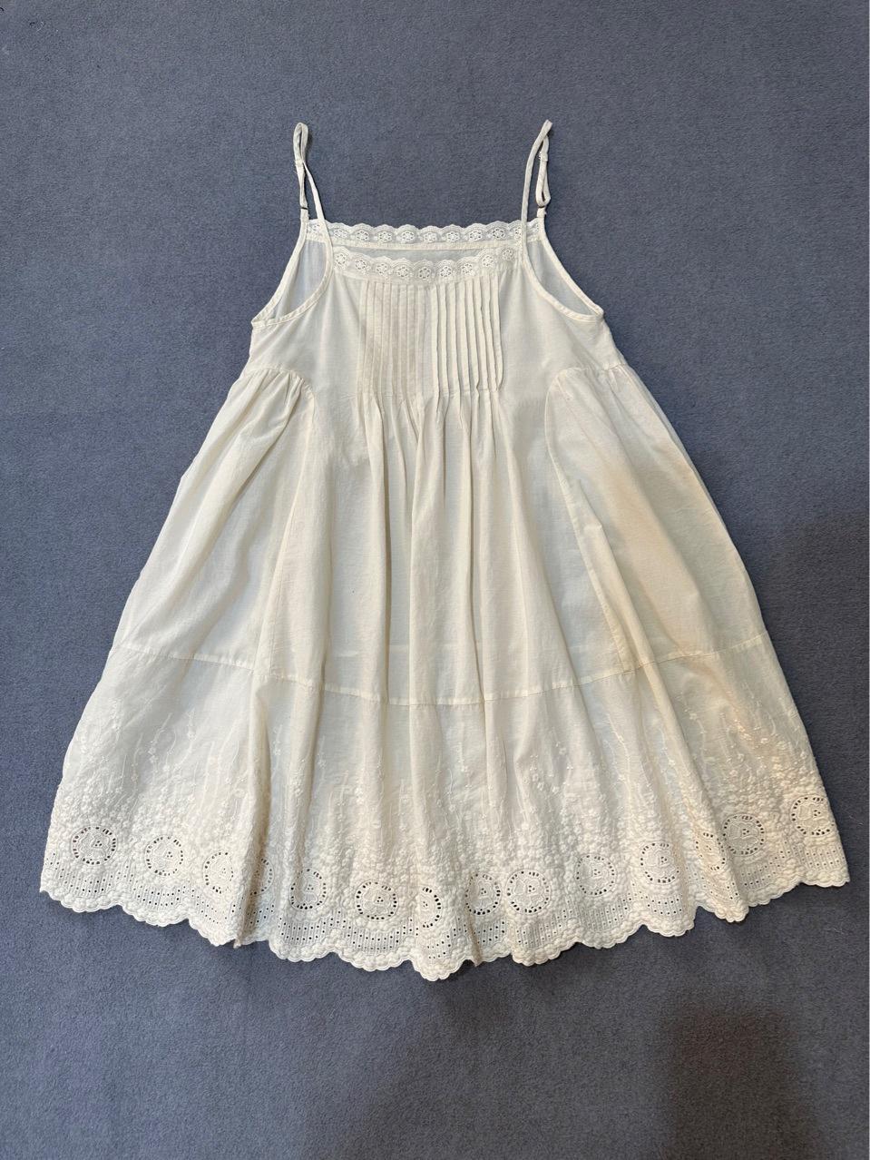 

Johnature Spring Summer Pleated Embroidered Long Camisole Top Loose Layered Inner Wear Camisole Tops One Size бежевий