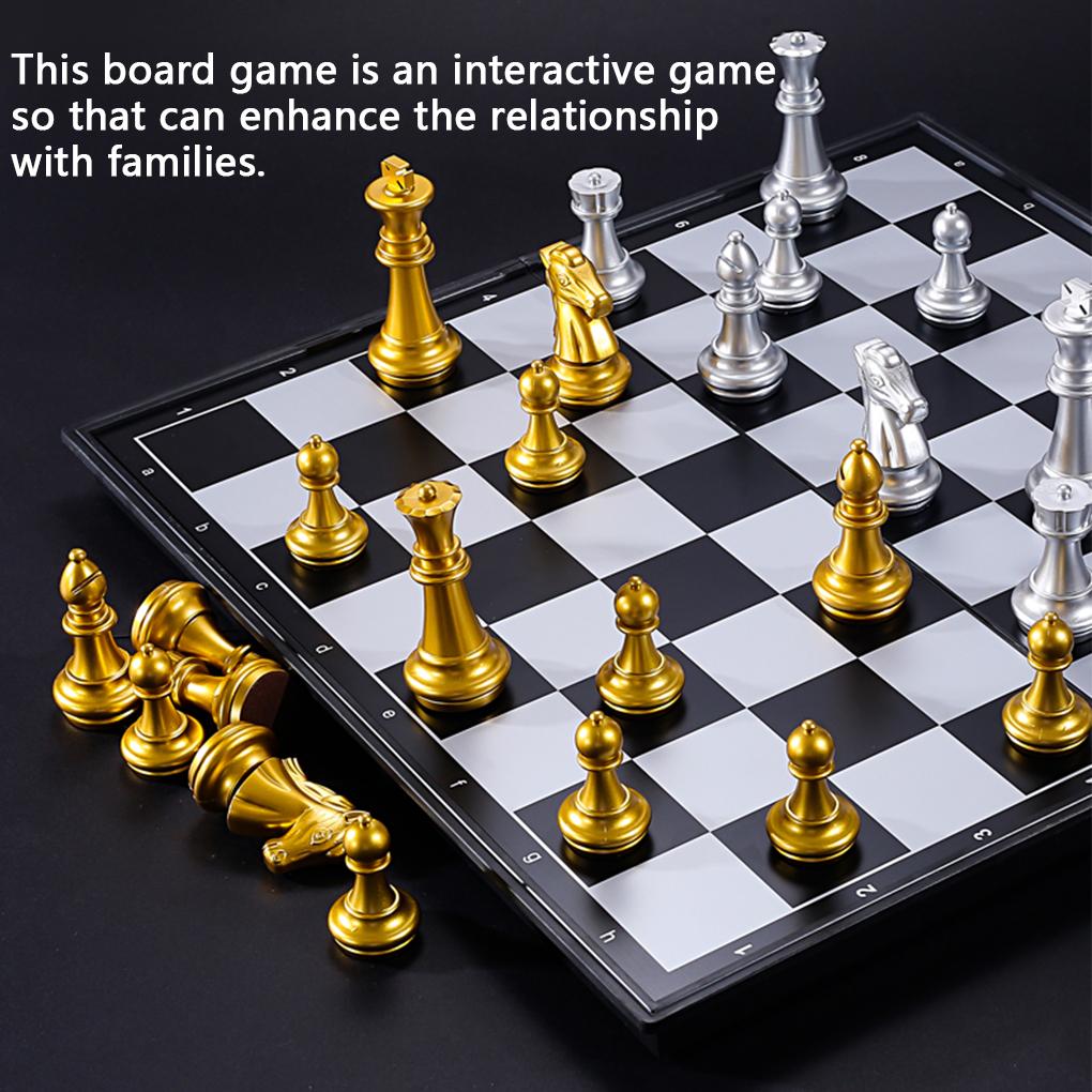 Toddlers Board Game International Chess Folding Professional Chessboard Parent-child Toys Supply for Outdoor Travelling