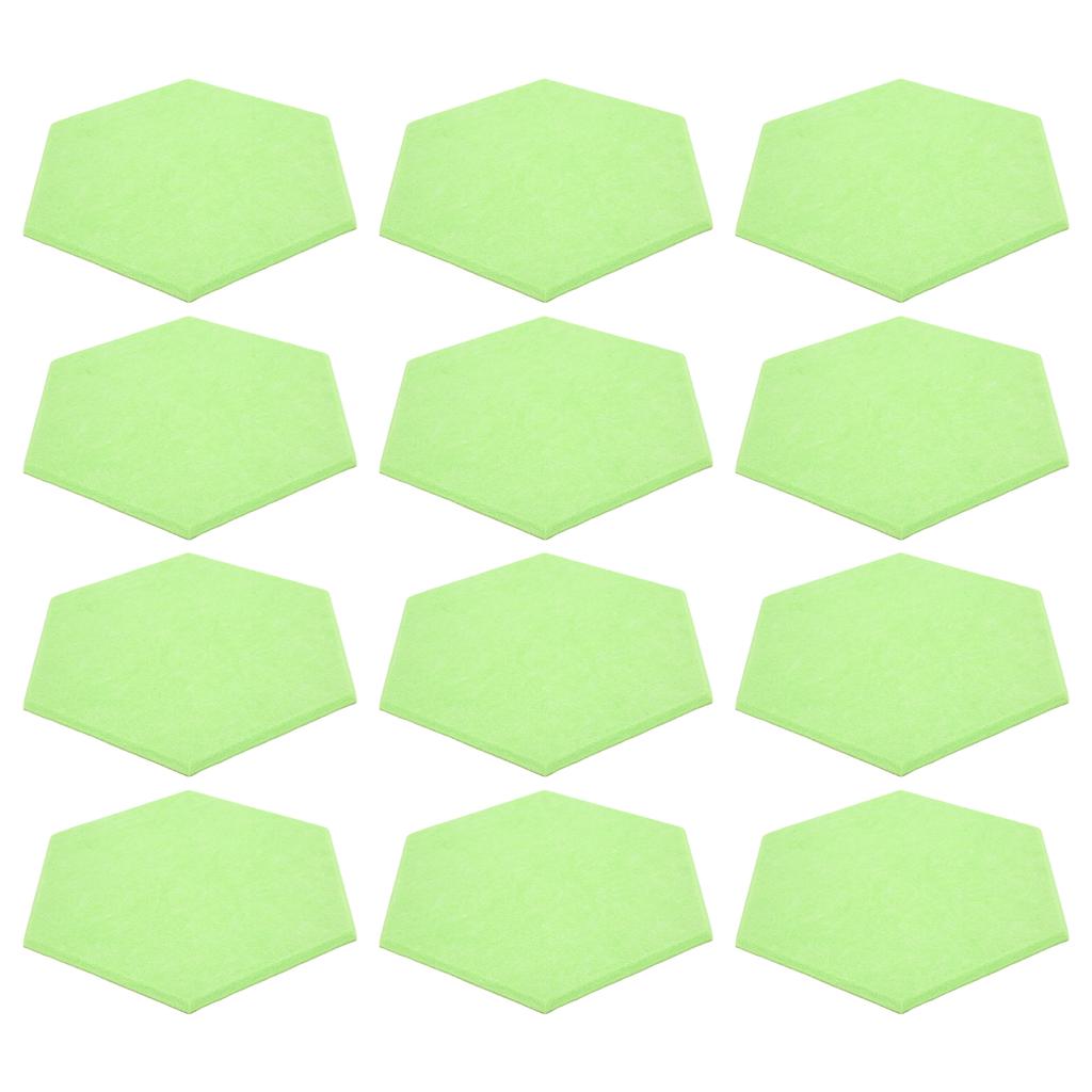 12Pcs Sound Absorption Board Hex Adhesive Acoustic Panels Wedges Wall Soundproof EnclosurePink
