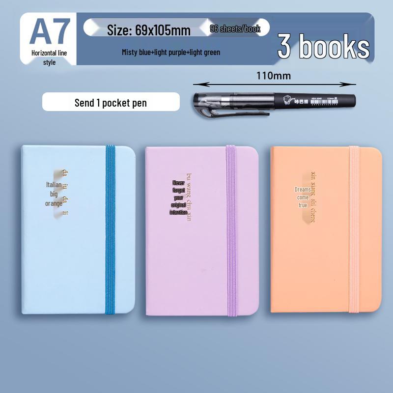 A7 Mini Pocket Notebook - Portable, Simple Style, High Value Memo Pad