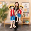 85cm Große Messung Monkey D. Luffy Kuschelplüschtier Füllung Spielzeug Langbeinige Figur Schlafenszeitbegleiter Nickerchenfiguren Verzierung