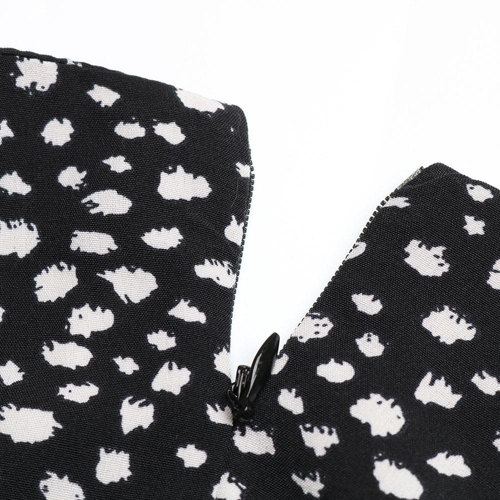 Summer Print Dress Women A-line Casual Butterfly Sleeve Cotton Full Sleeve Turn-down Collar Mid-Calf