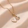 Women's Japanese Korean Style Zircon Heart-shaped Necklace