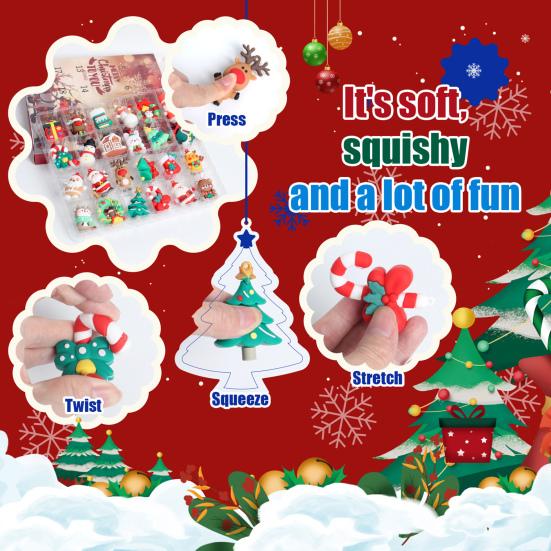 2025 Christmas Advent Calendar 24 Days Countdown Calendar with 24 Pcs Collectible Figures Classic Christmas Dolls Set Holiday Gifts for Boys Girls