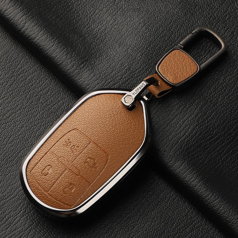Custodia Cover Guscio Portachiavi Auto in Metallo e Pelle Fob Per Maserati Ghibli Levante Grancabrio Quattroporte Gt Granturism