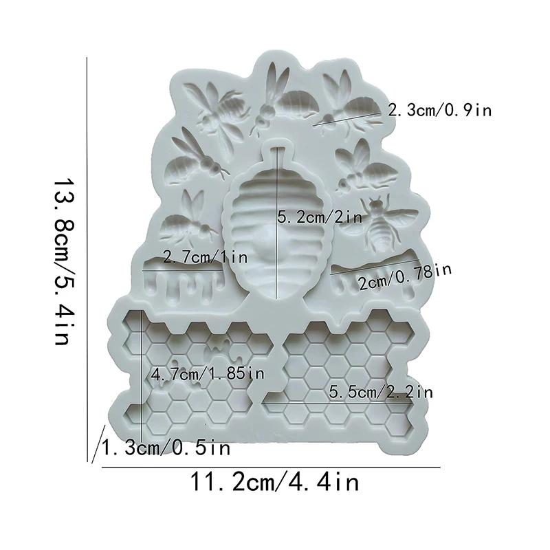 

Форма для помадки в виде сот 3D-пчелы, силиконовая для украшения торта, печенья, шоколада, карамели, кекса, топпера для кухни