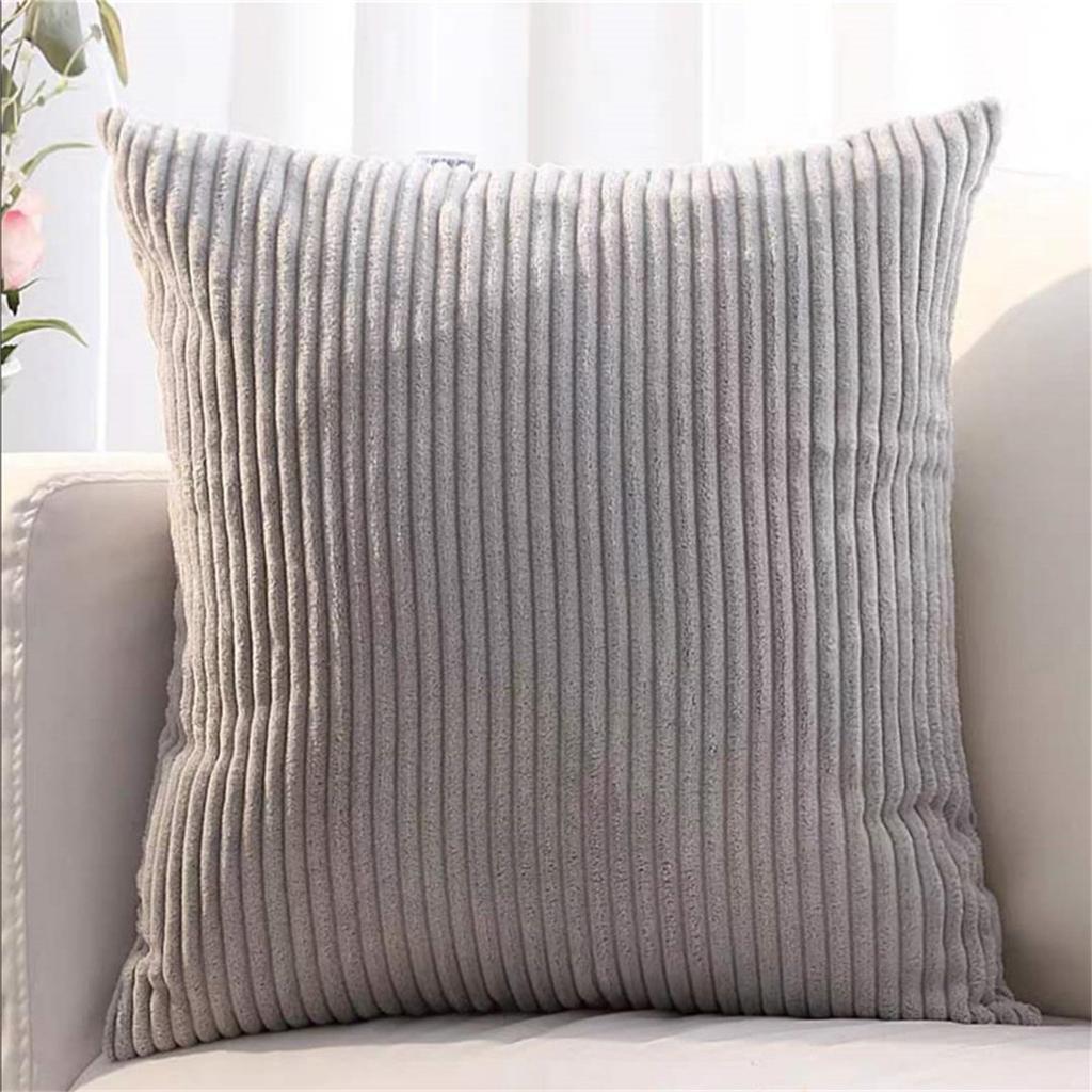 Large Cushion Cover Supersoft Corduroy Pillow Case Striped Decorative Pillow Cover For Bed Couch Sofa Spring Home Decor