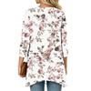 Women's Vintage Floral Print Three-Quarter Sleeve Cardigan Casual Loose Fit Lightweight for Spring Summer