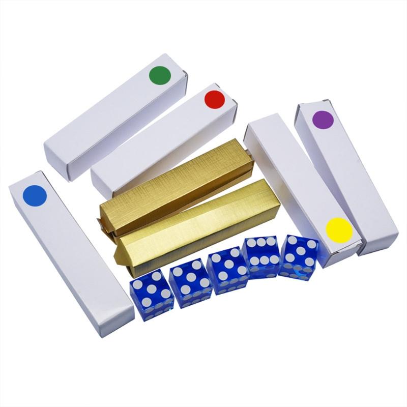 5 Stück klare D6-Mantelwürfel mit transluzenten Kanten und passenden Seriennummern