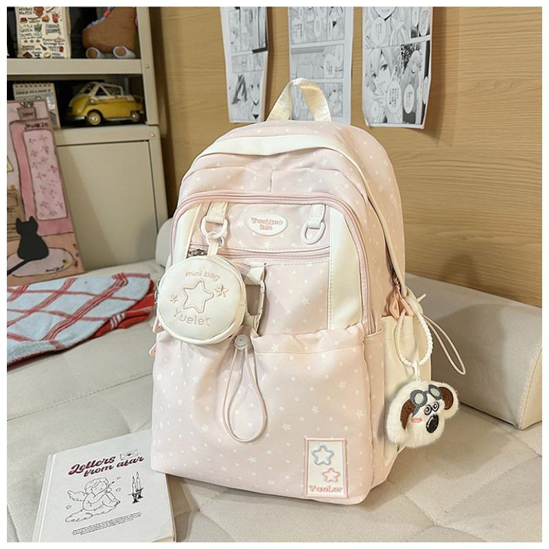 Japanese Ins Wind Star Backpack High Value Sweet Girl Backpack Large Capacity Light Student Backpack