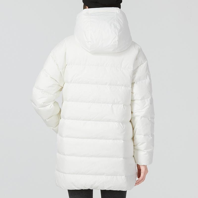 Nike Down Jackets Women's White Hooded Non Detachable Moderate Straight Fit DQ6874-133