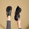 Spring and autumn leather women's platform Velcro small leather shoes women's buckle casual small single shoes women