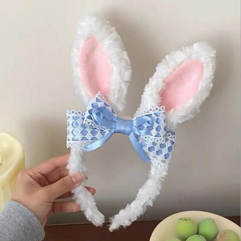 Lolita Cosplay Easter Headband Cute Cartoon Rabbit Ears Hairband for Festival Party Decorations Accessories