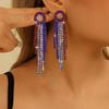 1 Paar Damen Quastenohrringe, Stern Ohrstecker Pave Hängeohrringe, Boho Wasserfall Perlenfransen Ohrringe, Amerikanische Flagge Ohrringe Schmuck Geschenk