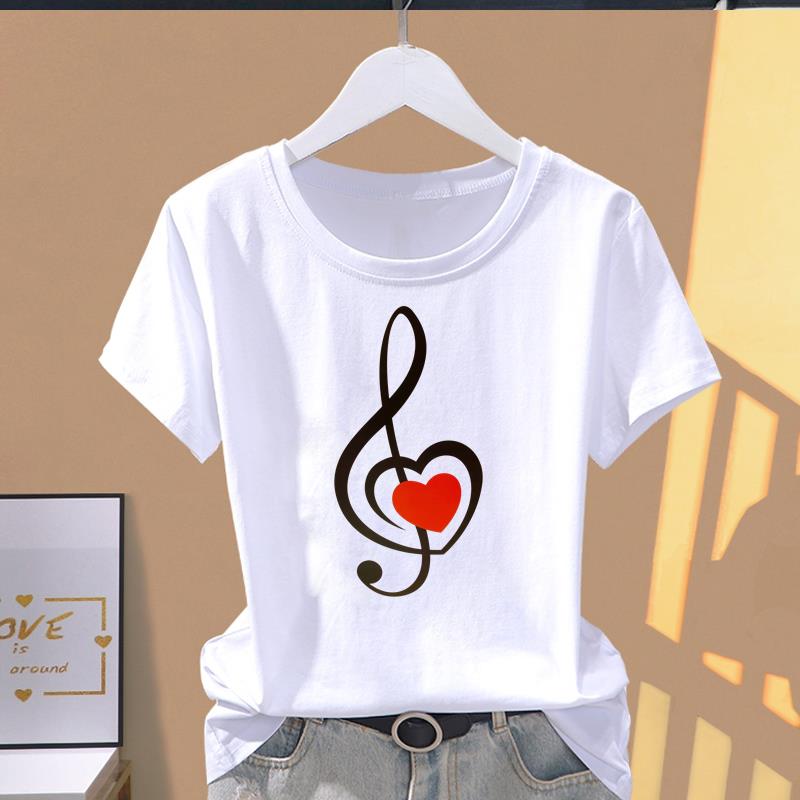 (Asian Size) sweet flower cute Women's Top Short Sleeve T-shirts O-neck Casual Clothing Fashion Female T shirt Printed Graphic Tee
