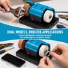 Dual Wheel Mini Bench Grinder Automatic Motor-Driven Electric Sharpener Sturdy Base Grinding Stone Electric Polishing Machine