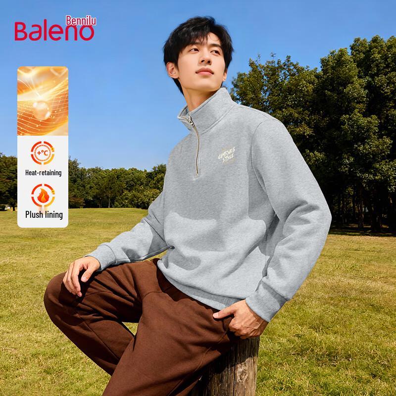 Baleno Men s Half-Zip Stand Collar Fleece Sweatshirt L